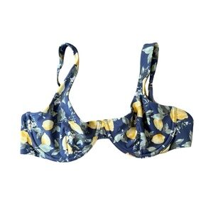 NWT Abercrombie & Fitch Lemon Pattern Underwire Bralette Bikini Top
